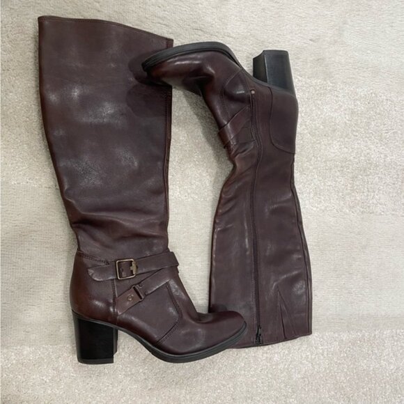 ALDO Women's Leather Tall Riding Boots Size 40/US 9 In Brown - Picture 1 of 6